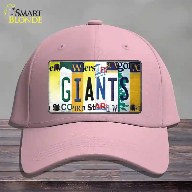 Giants Strip Art Novelty License Plate Hat Tag Cotton / Pink