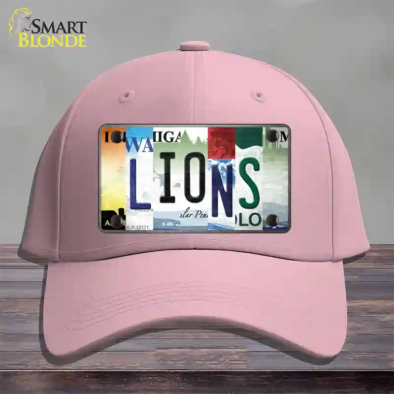 Lions Strip Art Novelty License Plate Hat Tag Cotton / Pink