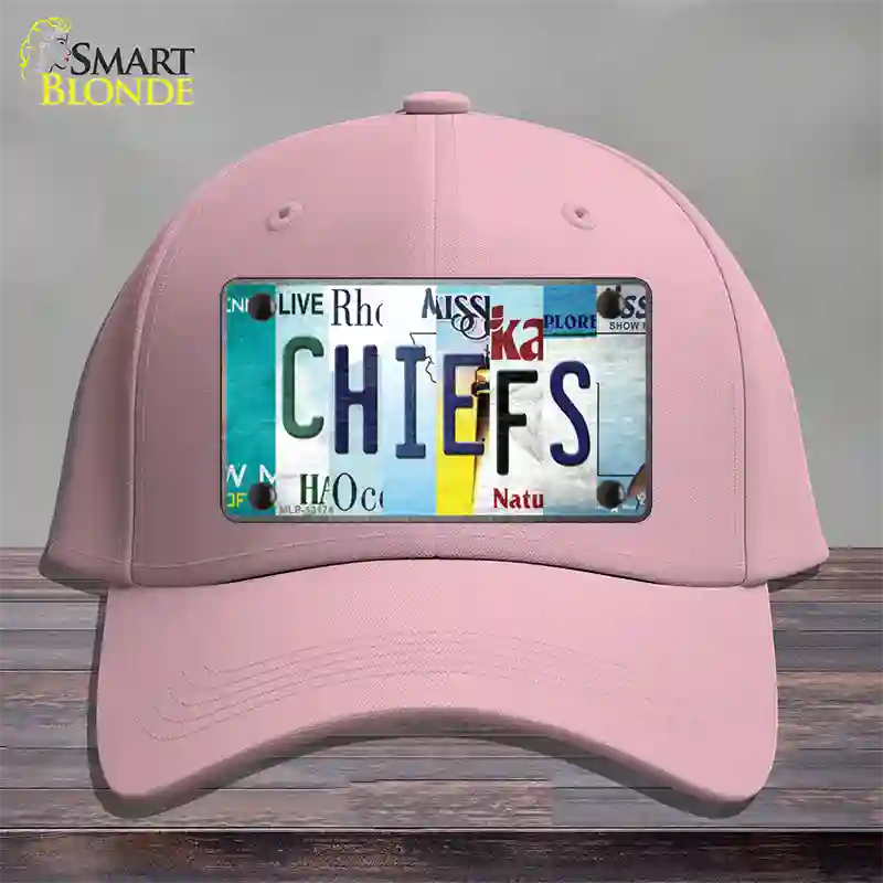 Chiefs Strip Art Novelty License Plate Hat Tag Cotton / Pink