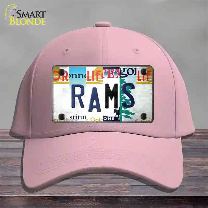 Rams Strip Art Novelty License Plate Hat Tag Cotton / Pink