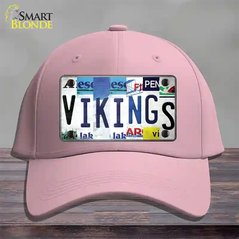 Vikings Strip Art Novelty License Plate Hat Tag Cotton / Pink