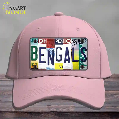 Bengals Strip Art Novelty License Plate Hat Tag Cotton / Pink