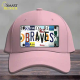 Braves Strip Art Novelty License Plate Hat Tag Cotton / Pink