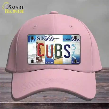 Cubs Strip Art Novelty License Plate Hat Tag Cotton / Pink