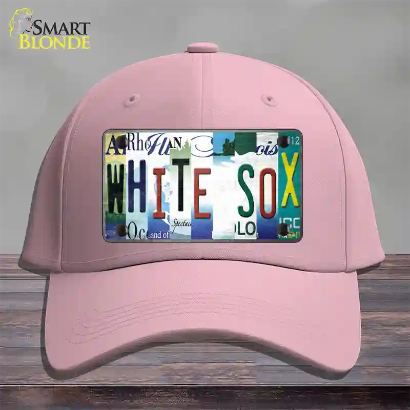 White Sox Strip Art Novelty License Plate Hat Tag Cotton / Pink