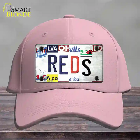 Reds Strip Art Novelty License Plate Hat Tag Cotton / Pink