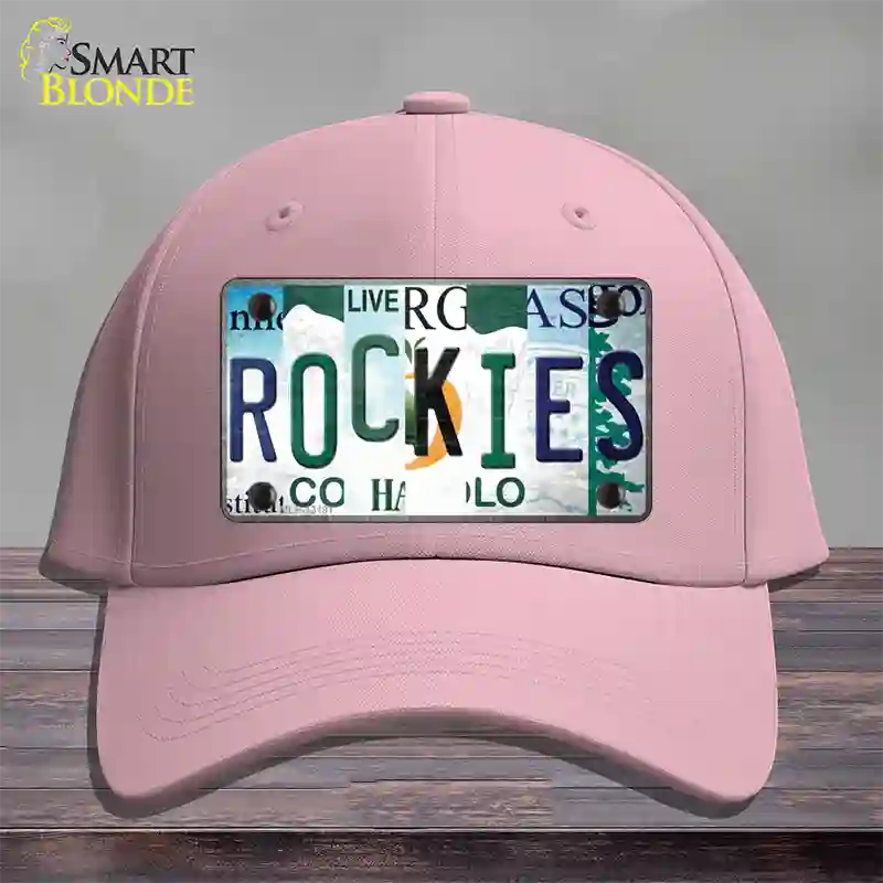 Rockies Strip Art Novelty License Plate Hat Tag Cotton / Pink