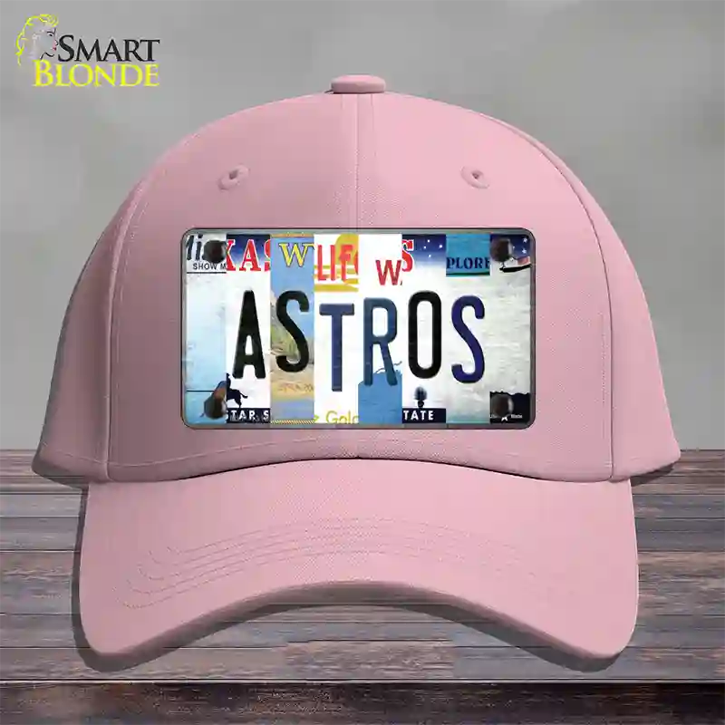 Astros Strip Art Novelty License Plate Hat Tag Cotton / Pink