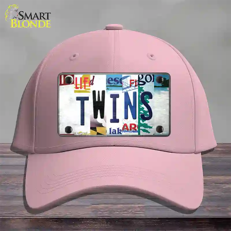 Twins Strip Art Novelty License Plate Hat Tag Cotton / Pink