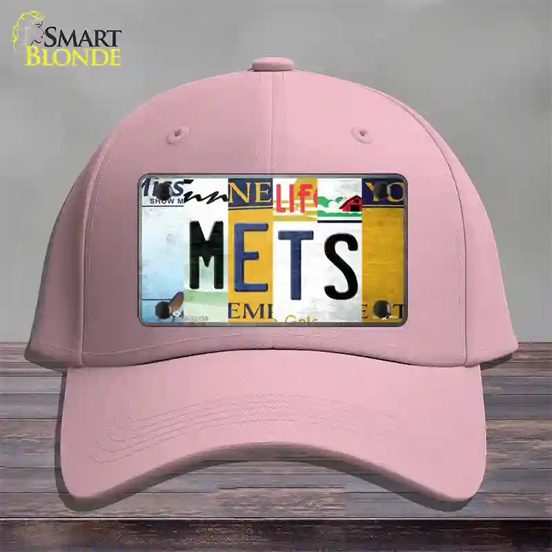 Mets Strip Art Novelty License Plate Hat Tag Cotton / Pink