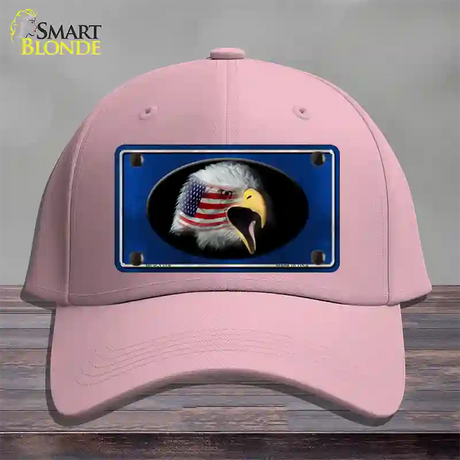 American Flag Eagle Blue Novelty License Plate Hat Cotton / Pink