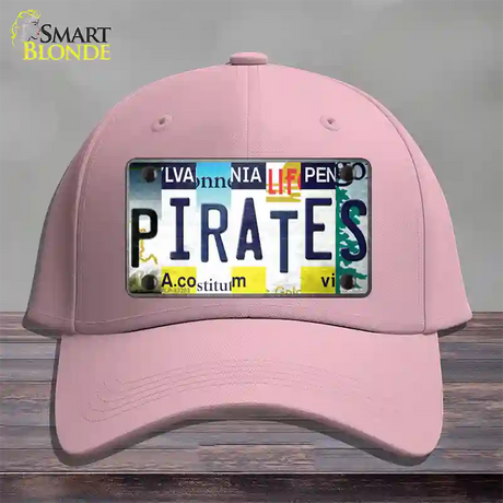 Pirates Strip Art Novelty License Plate Hat Tag Cotton / Pink