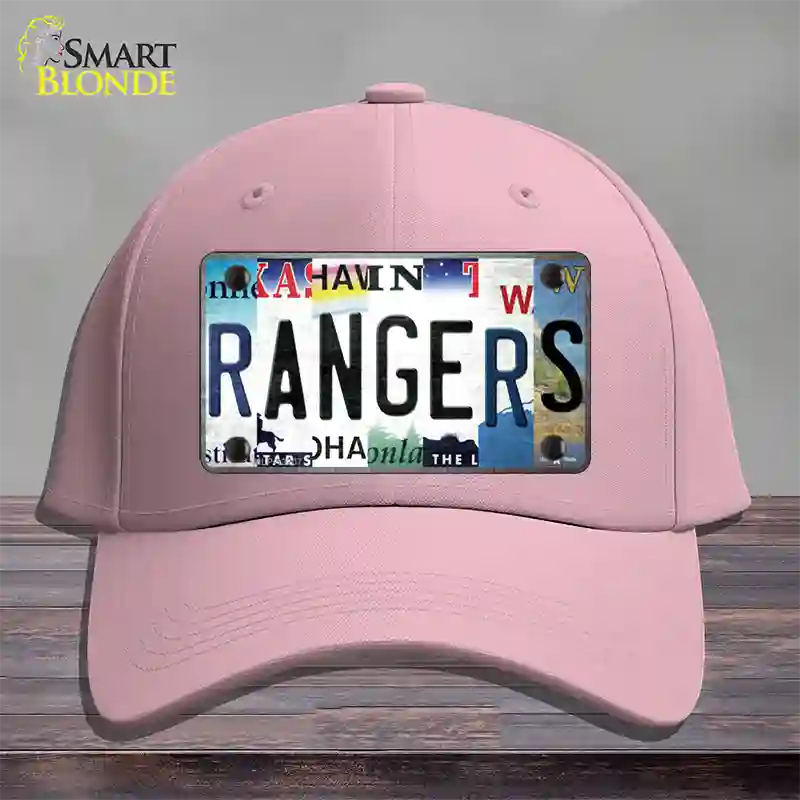 Rangers Strip Art Novelty License Plate Hat Tag Cotton / Pink