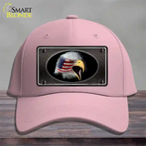 American Flag Eagle Black Novelty License Plate Hat Cotton / Pink