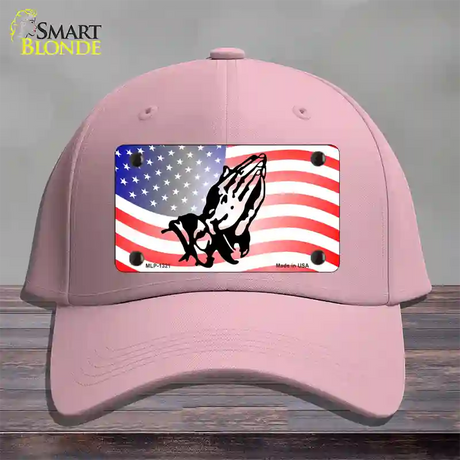 American Flag Praying Hands Novelty License Plate Hat Cotton / Pink