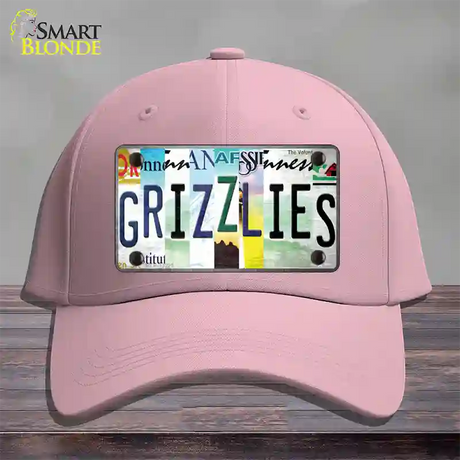 Grizzlies Strip Art Novelty License Plate Hat Tag Cotton / Pink