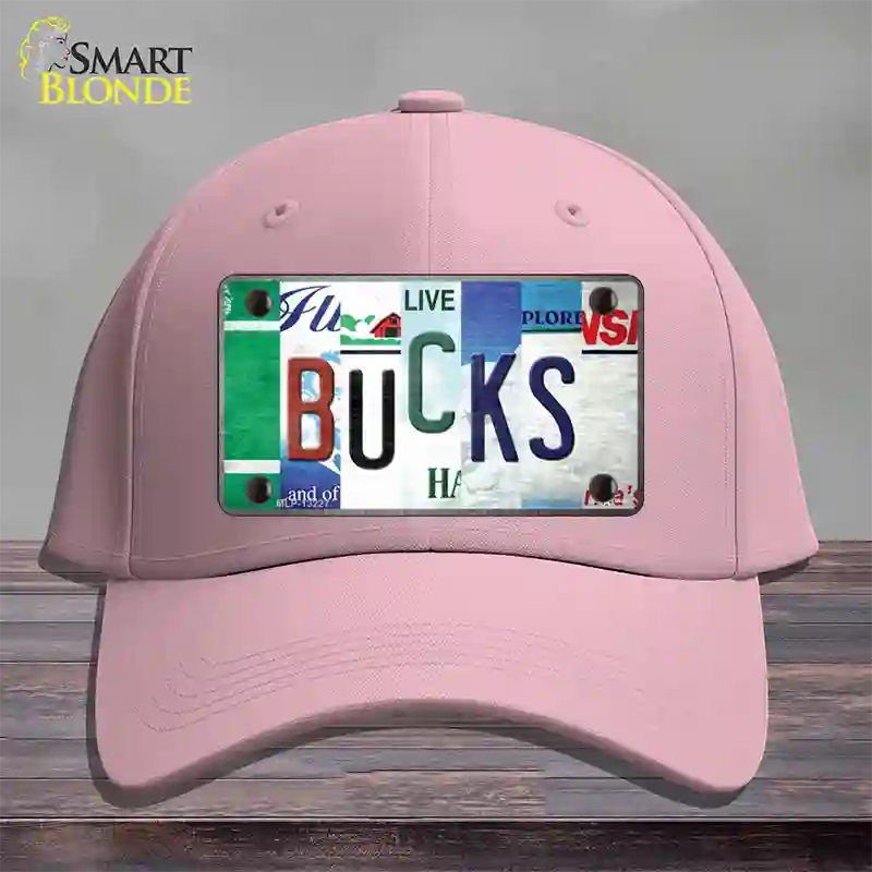 Bucks Strip Art Novelty License Plate Hat Tag Cotton / Pink