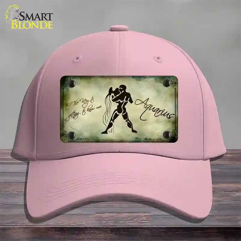 Aquarius Zodiac Novelty License Plate Hat Cotton / Pink