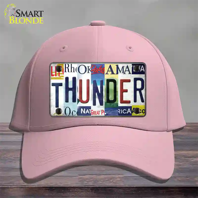 Thunder Strip Art Novelty License Plate Hat Tag Cotton / Pink