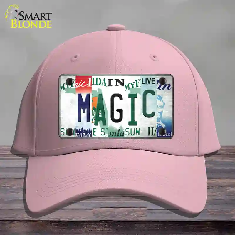 Magic Strip Art Novelty License Plate Hat Tag Cotton / Pink