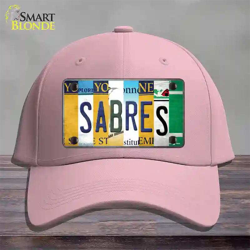 Sabres Strip Art Novelty License Plate Hat Tag Cotton / Pink