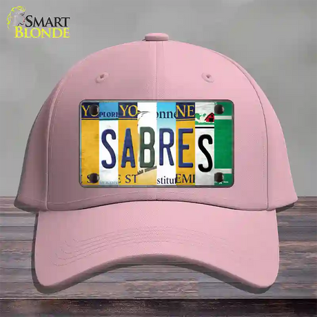 Sabres Strip Art Novelty License Plate Hat Tag Cotton / Pink