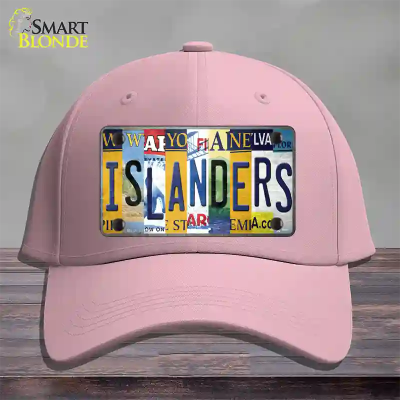 Islanders Strip Art Novelty License Plate Hat Tag Cotton / Pink