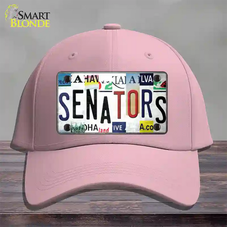 Senators Strip Art Novelty License Plate Hat Tag Cotton / Pink