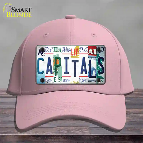 Capitals Strip Art Novelty License Plate Hat Tag Cotton / Pink