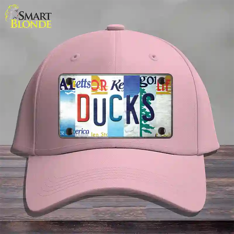 Ducks Strip Art Novelty License Plate Hat Tag Cotton / Pink