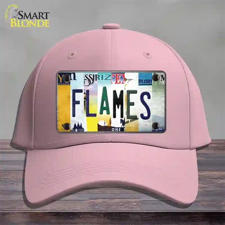 Flames Strip Art Novelty License Plate Hat Tag Cotton / Pink