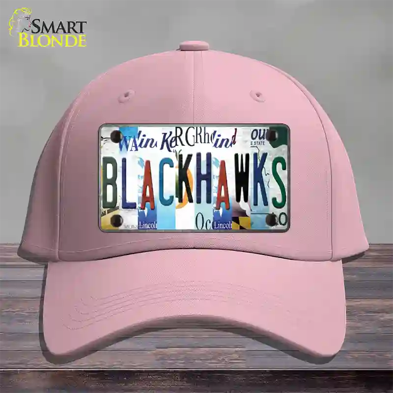 Blackhawks Strip Art Novelty License Plate Hat Tag Cotton / Pink