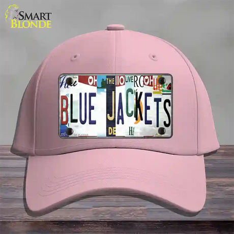 Blue Jackets Strip Art Novelty License Plate Hat Tag Cotton / Pink