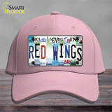 Red Wings Strip Art Novelty License Plate Hat Tag Cotton / Pink