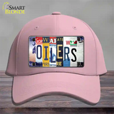 Oilers Strip Art Novelty License Plate Hat Tag Cotton / Pink