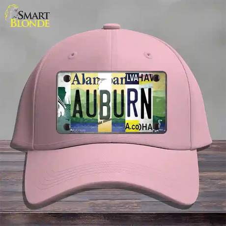 Auburn Strip Art Novelty License Plate Hat Tag Cotton / Pink