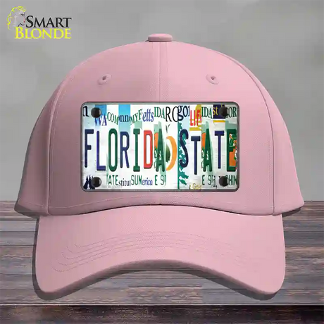 Florida State Strip Art Novelty License Plate Hat Tag Cotton / Pink