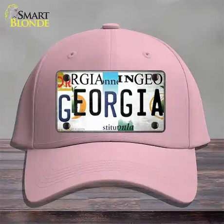 Georgia Strip Art Novelty License Plate Hat Tag Cotton / Pink