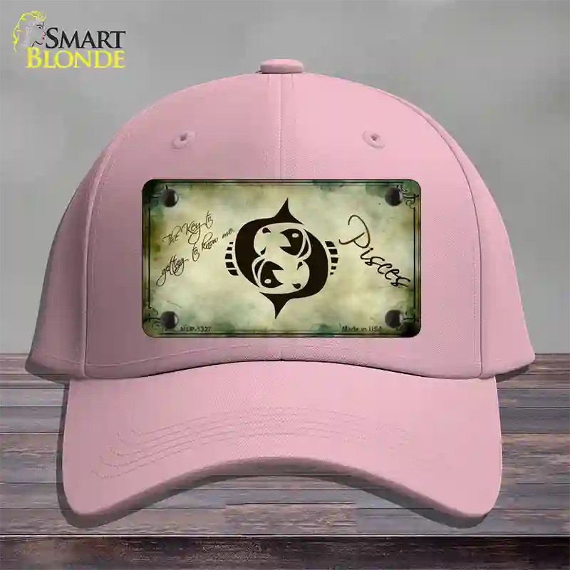 Pisces Zodiac Novelty License Plate Hat Cotton / Pink