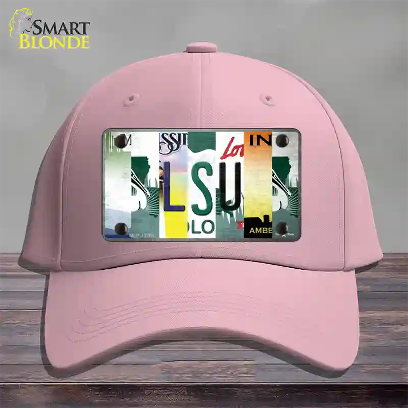 LSU Strip Art Novelty License Plate Hat Tag Cotton / Pink