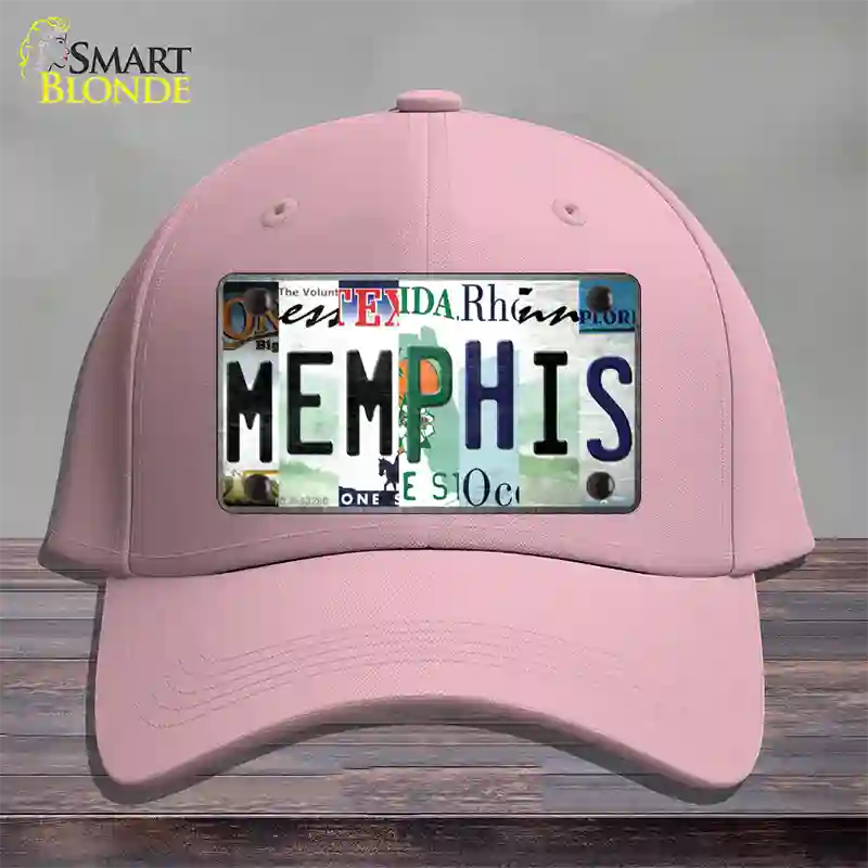 Memphis Strip Art Novelty License Plate Hat Tag Cotton / Pink