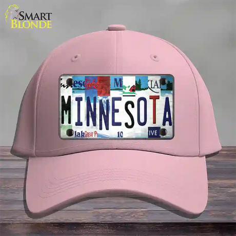 Minnesota Strip Art Novelty License Plate Hat Tag Cotton / Pink