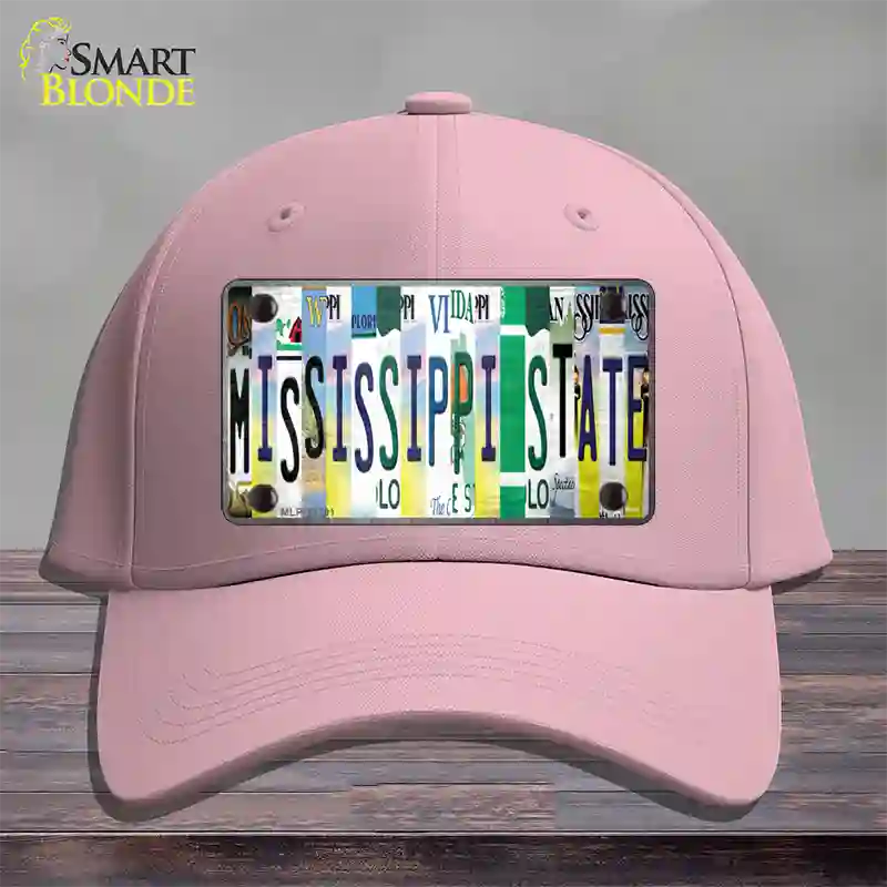 Mississippi State Strip Art Novelty License Plate Hat Tag Cotton / Pink