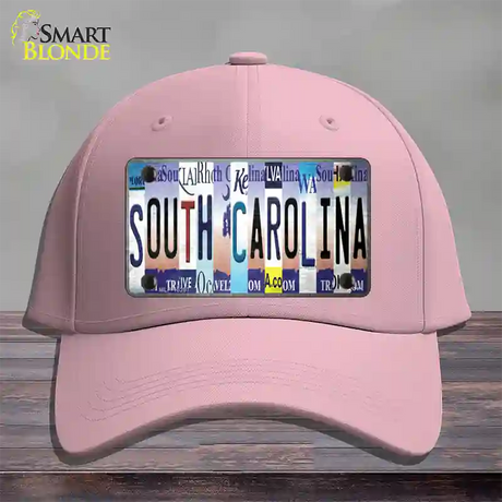 South Carolina Strip Art Novelty License Plate Hat Tag Cotton / Pink