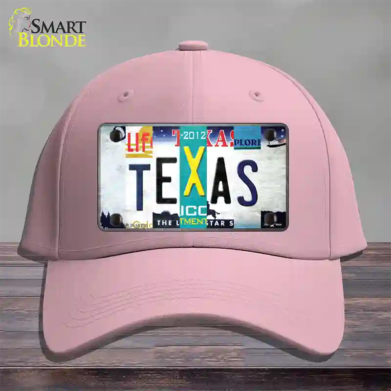 Texas Strip Art Novelty License Plate Hat Tag Cotton / Pink