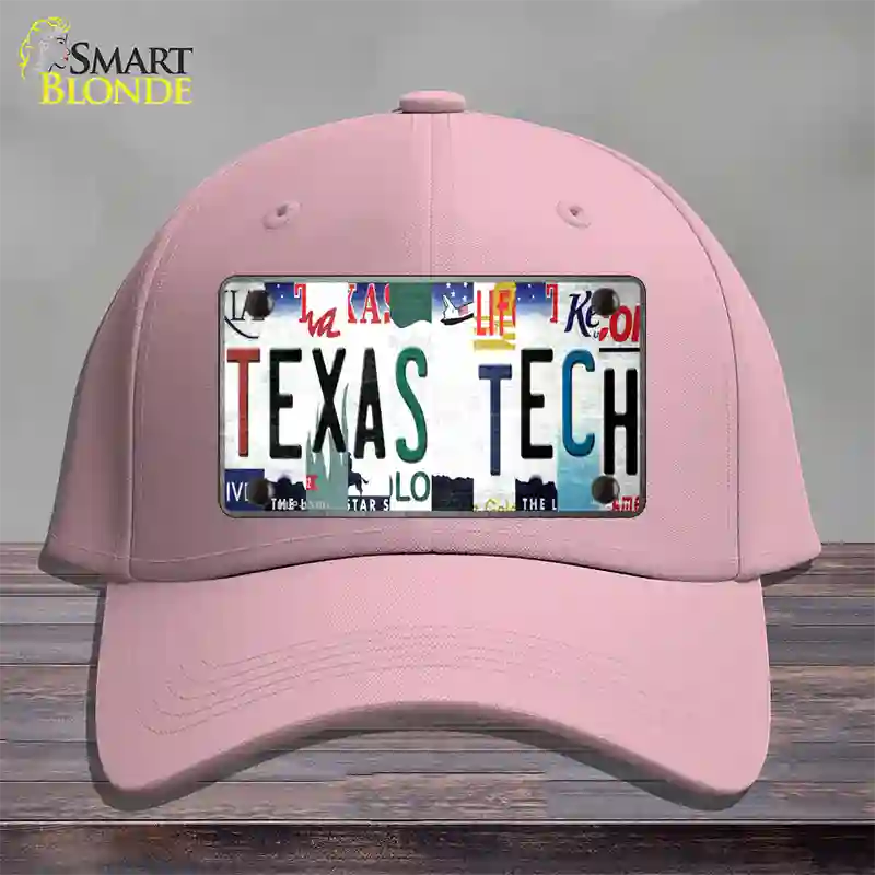 Texas Tech Strip Art Novelty License Plate Hat Tag Cotton / Pink