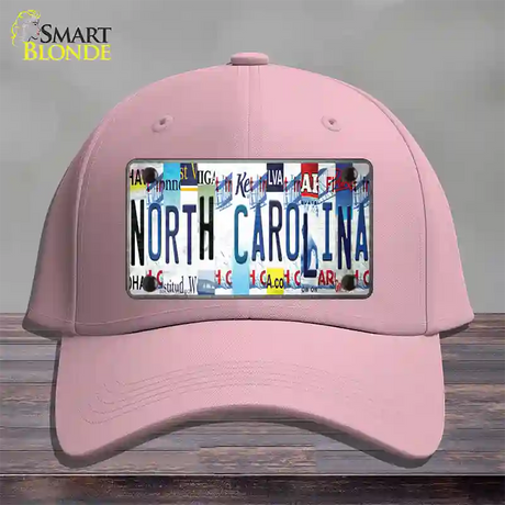 North Carolina Strip Art Novelty License Plate Hat Tag Cotton / Pink