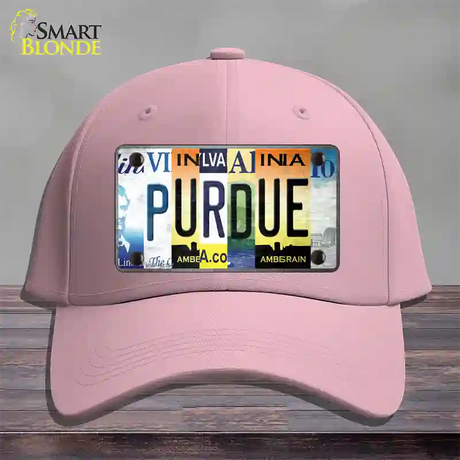 Purdue Strip Art Novelty License Plate Hat Tag Cotton / Pink