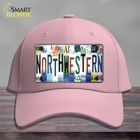 Northwestern Strip Art Novelty License Plate Hat Tag Cotton / Pink