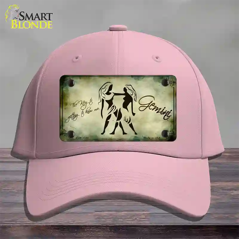 Gemini Zodiac Novelty License Plate Hat Cotton / Pink